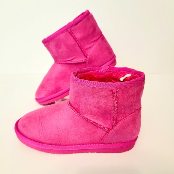 The Children's Place Other - The Children’s Place Girls Size 13 Short Faux Suede Fur Lined Short Boots Pink